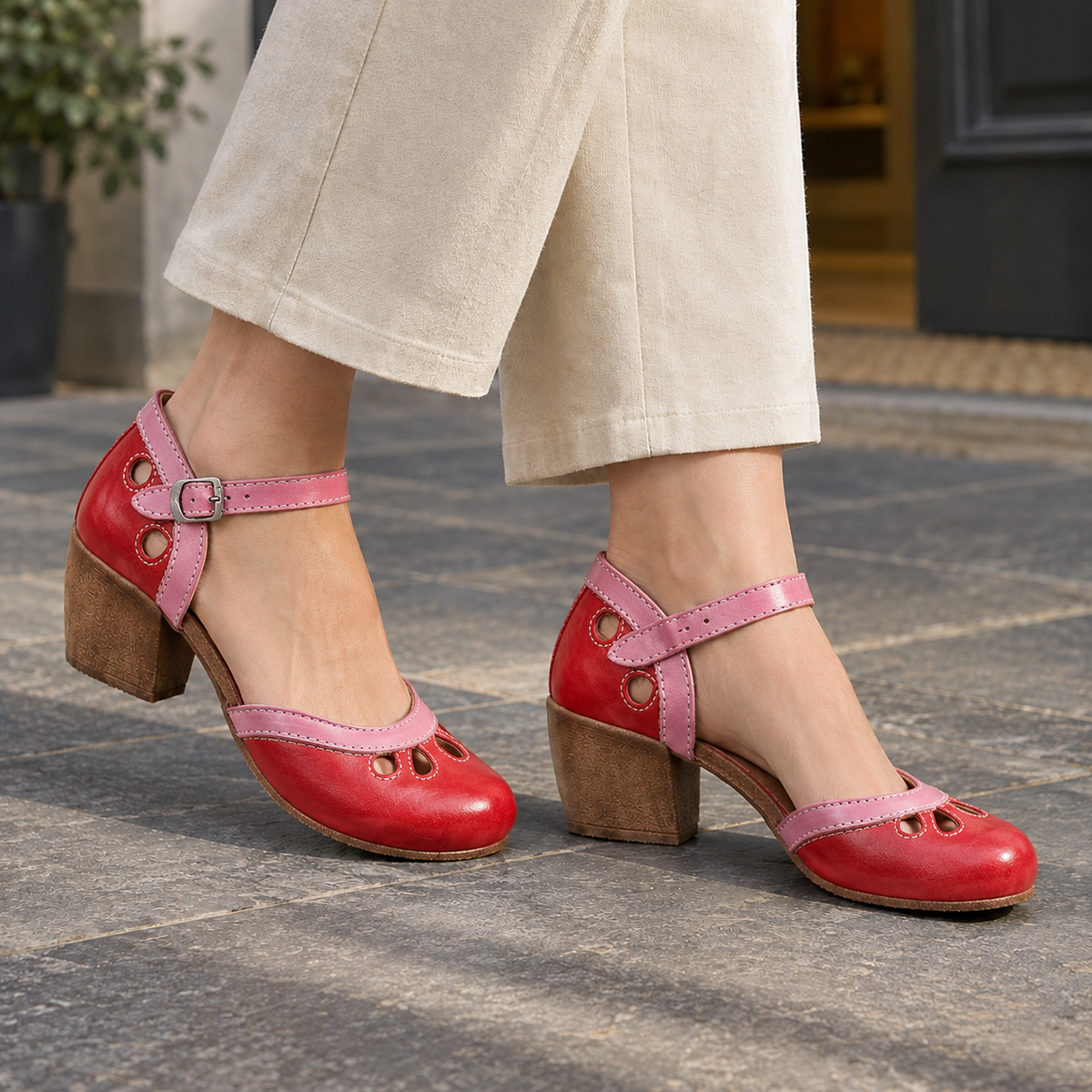 Neroni Orthopedic Sandals - Red