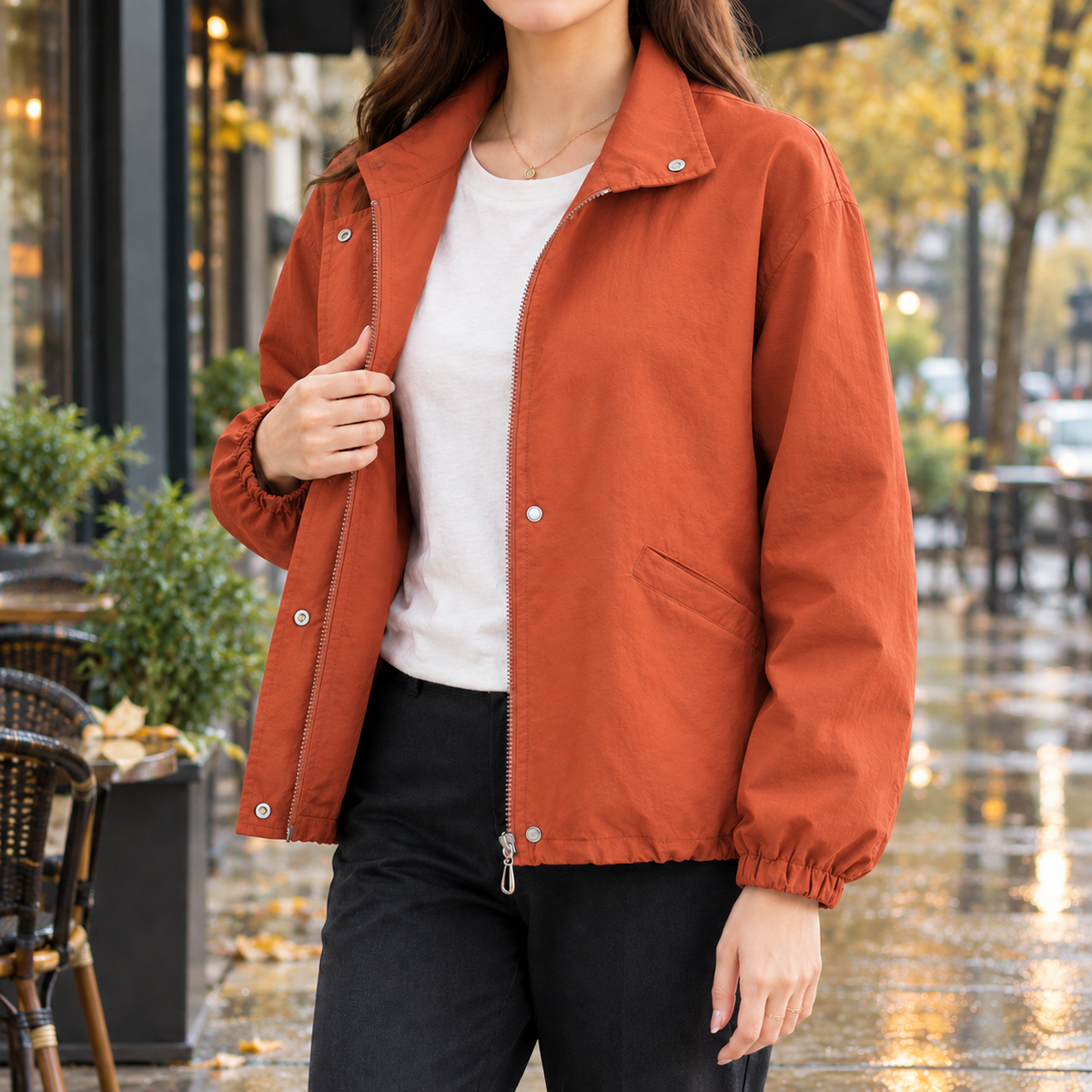 Wendy Stand Collar Jacket - Orange