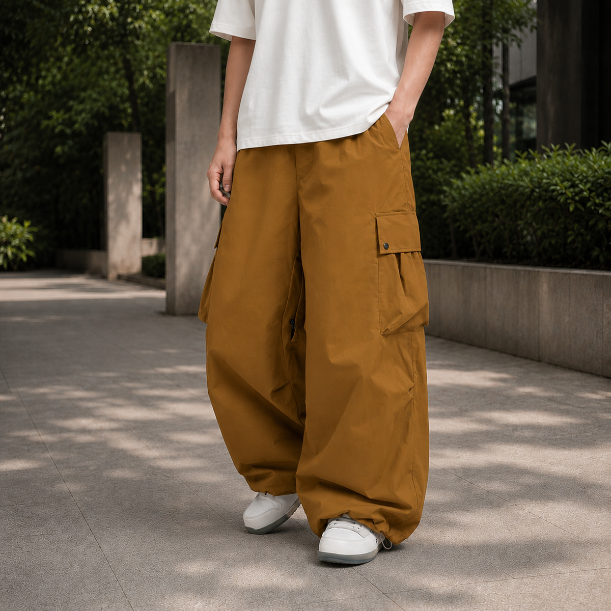 Callum Baggy Cargo Pants - Brown
