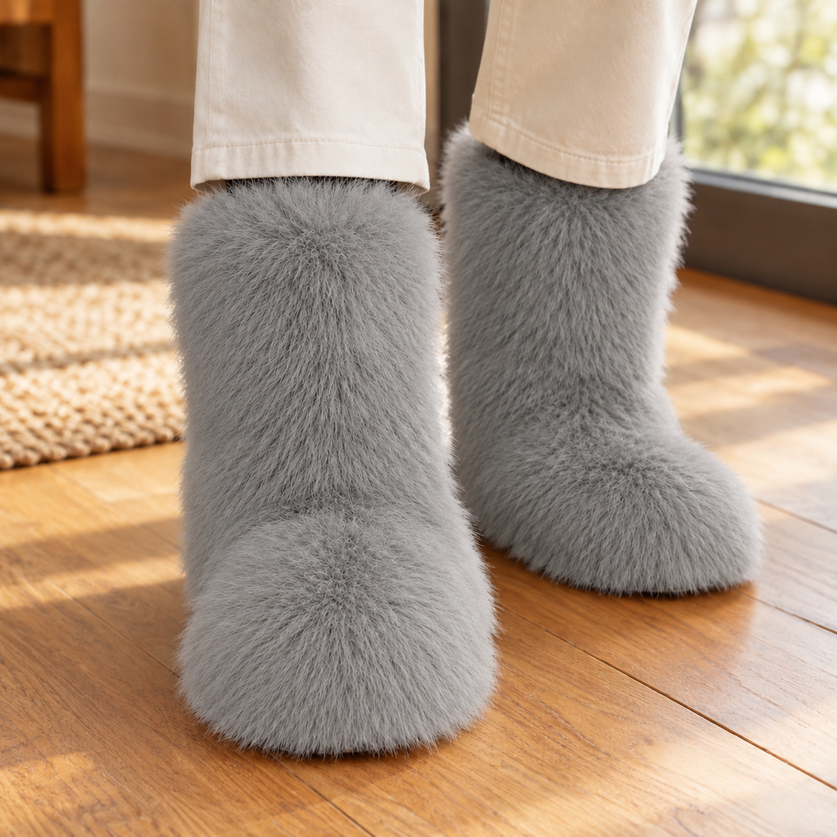 Brunello Plush Boots - Gray