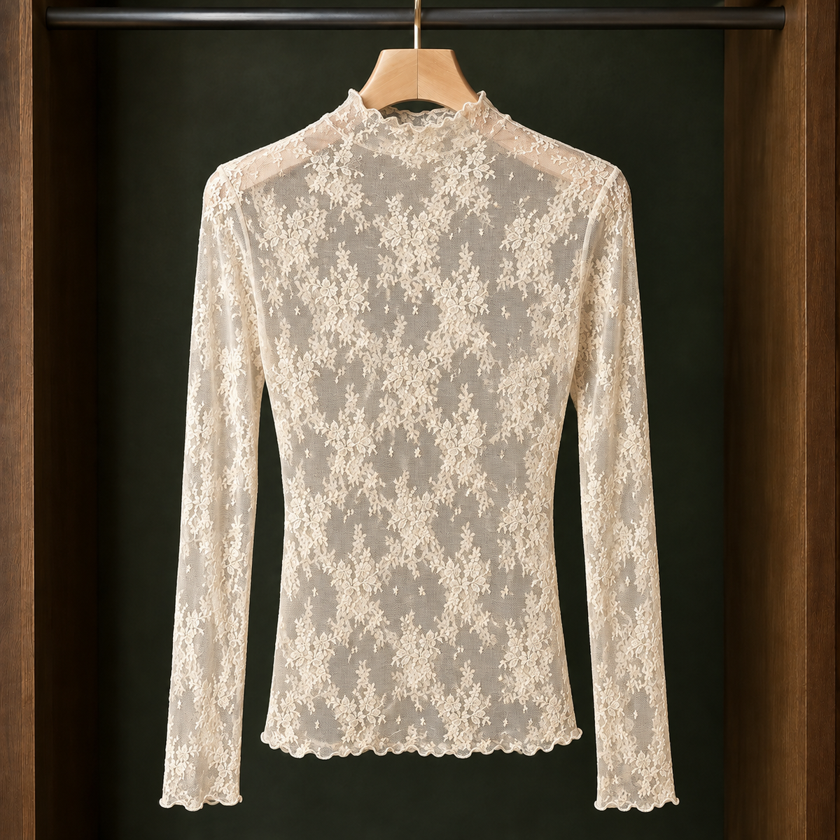 Albertine-Lane Lace Top - Apricot