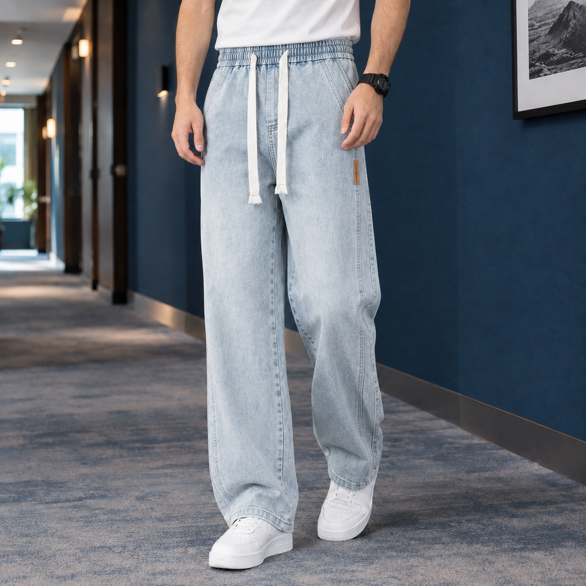 Jason Relaxed Jeans - Light White Blue