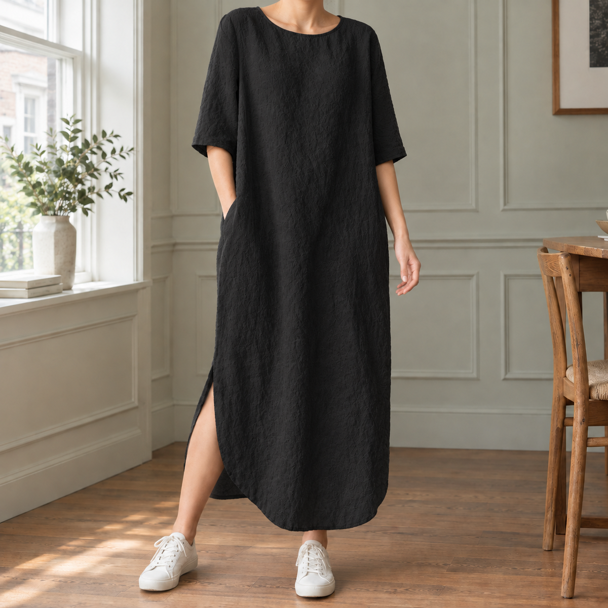 Geraldine Relaxed Maxi Dress - Black