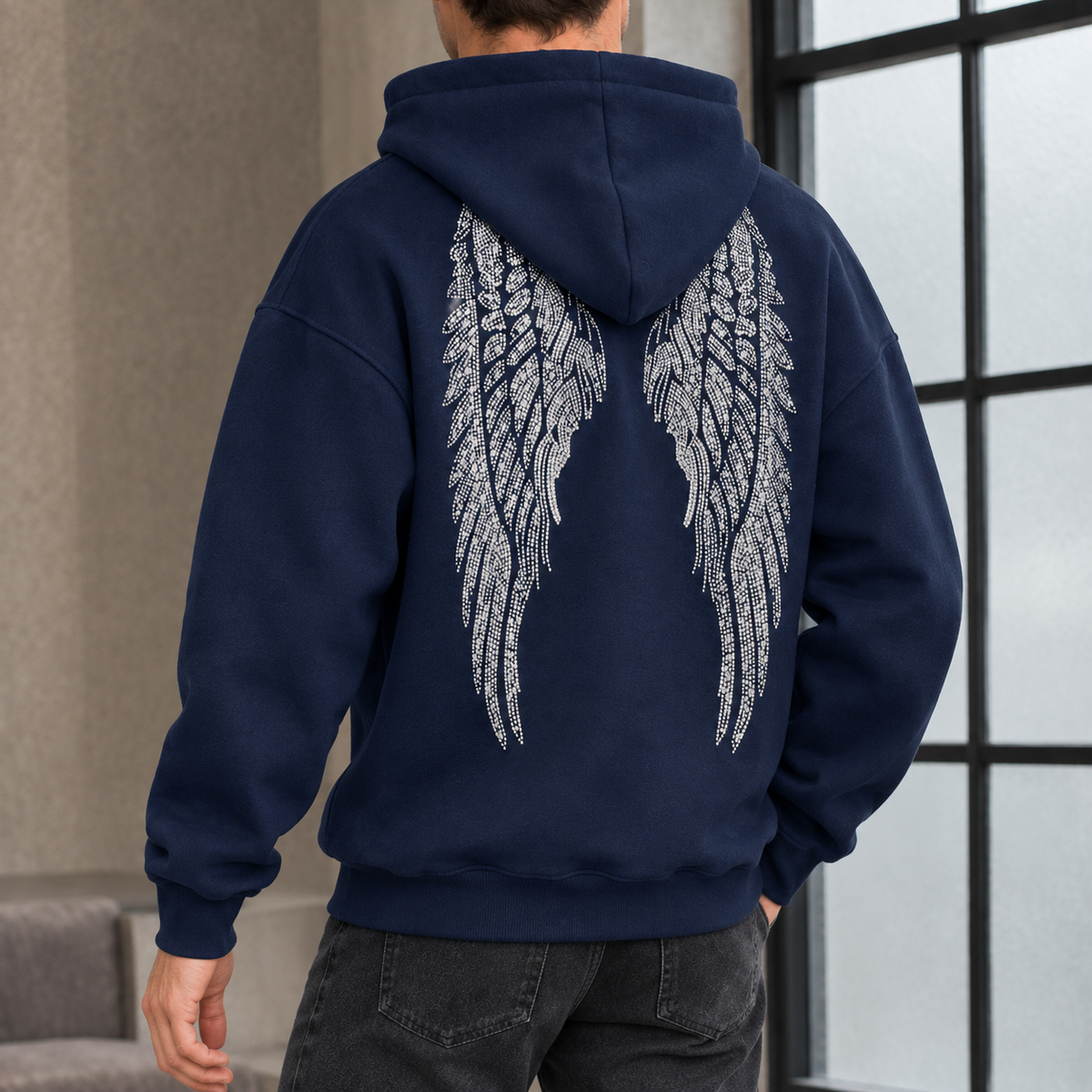 Stefan Wing Hoodie - Navy Blue