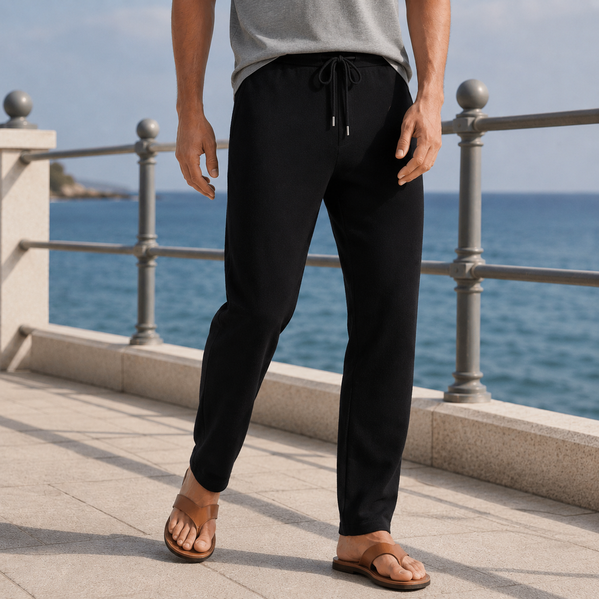Griffin Merino Wool Pants - Black