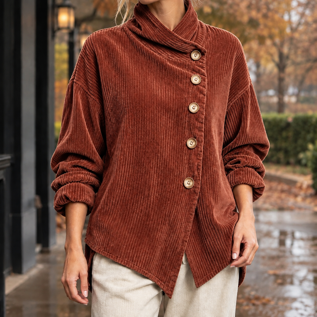 Constance Corduroy Jacket - Brick Red