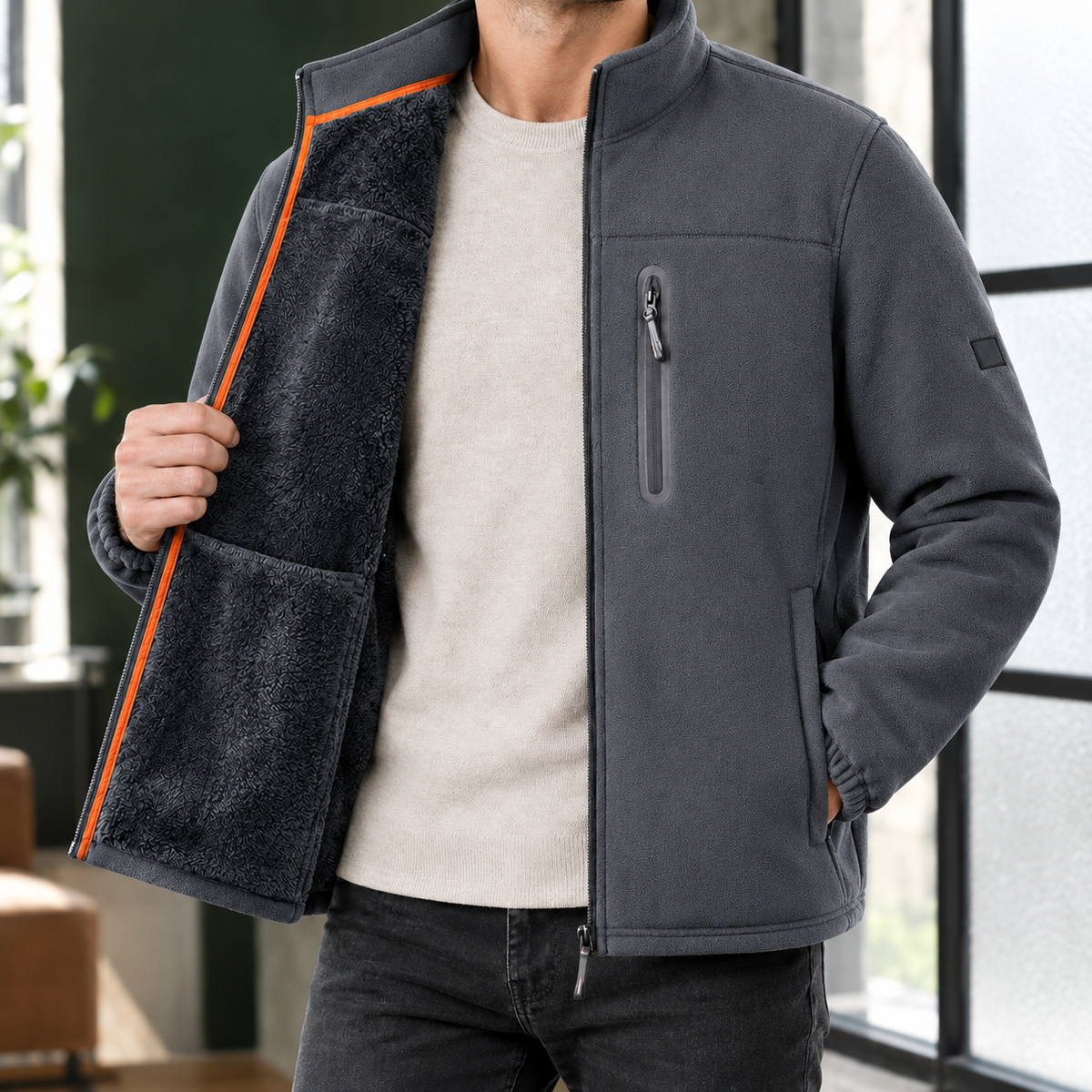 Anders Fleece-Lined Jacket - Gray