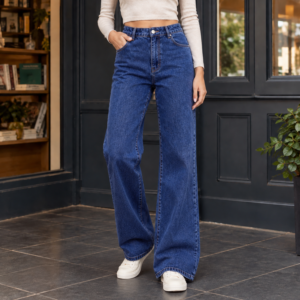 Vanessa Wide Leg Jeans - Dark Blue