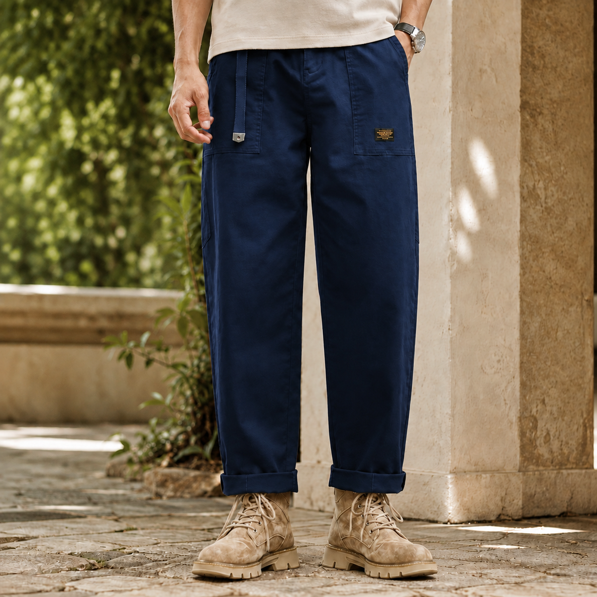 Caius Relaxed Cargo Pants - Blue