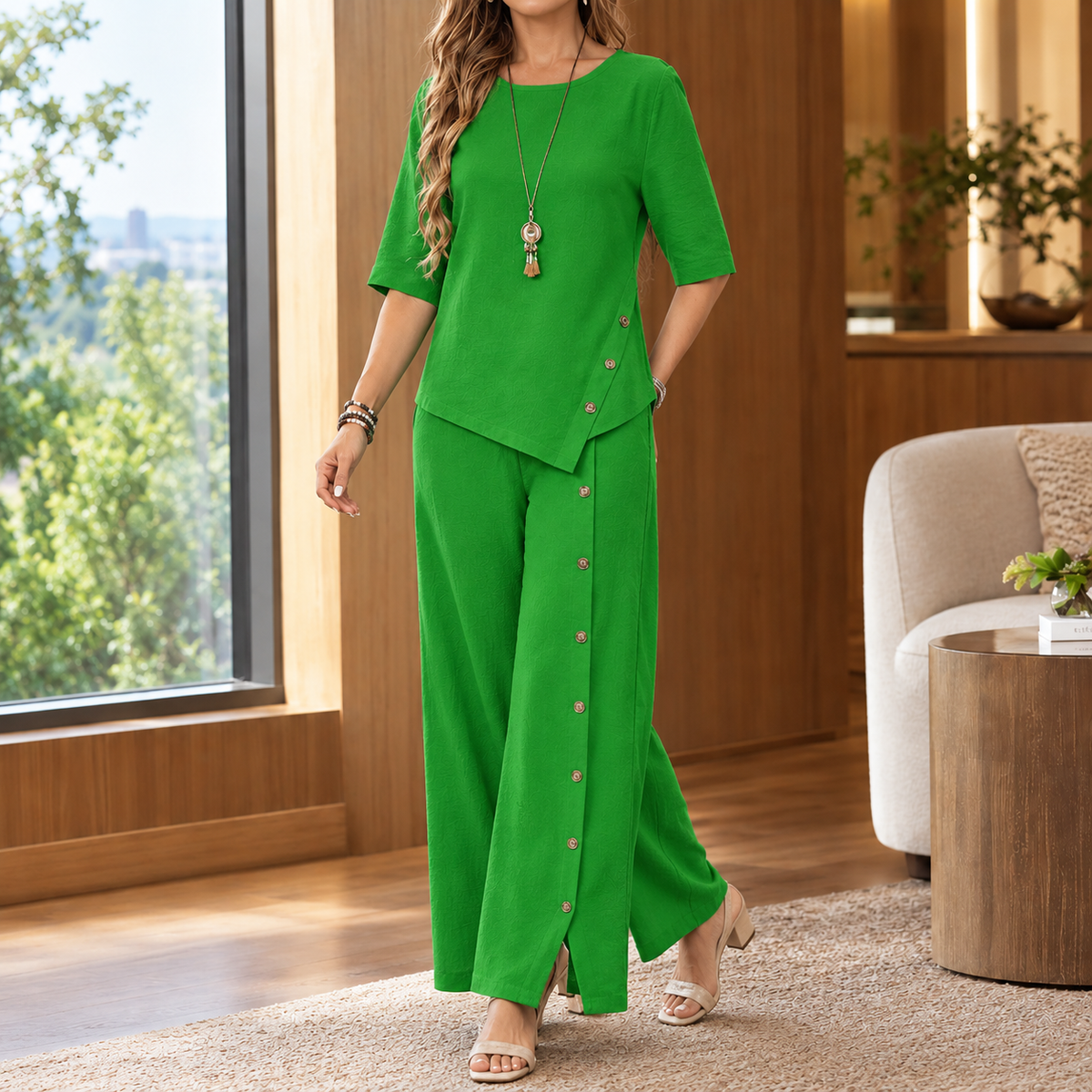 Isabelle Asymmetric Set - Green