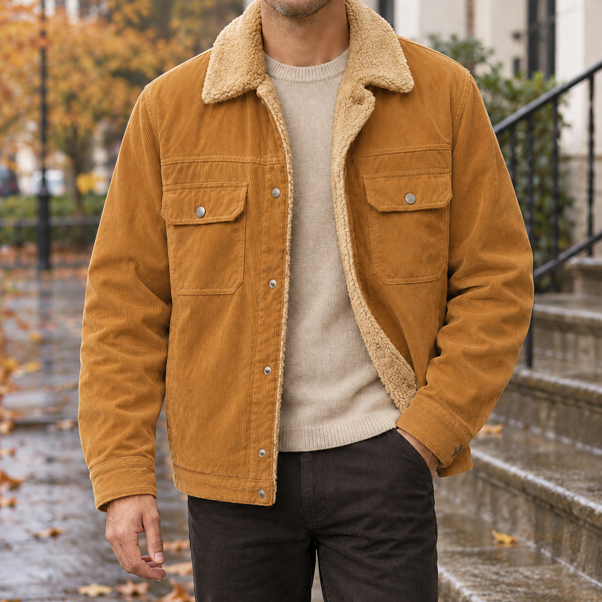 Colin Cashmere Jacket - Caramel Brown