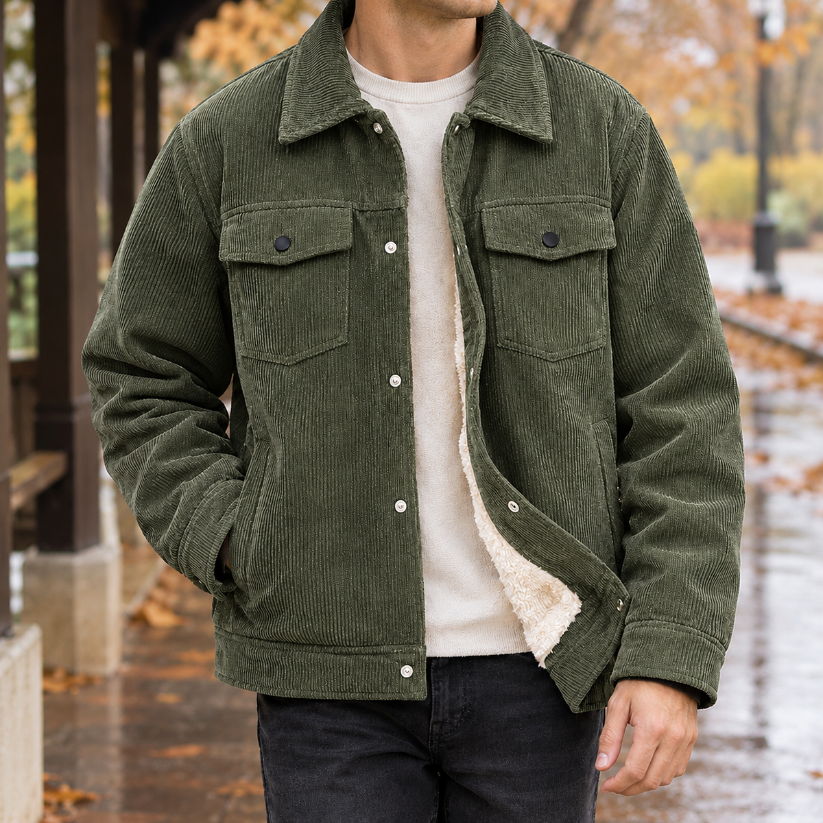 Keaton Corduroy Jacket - Green