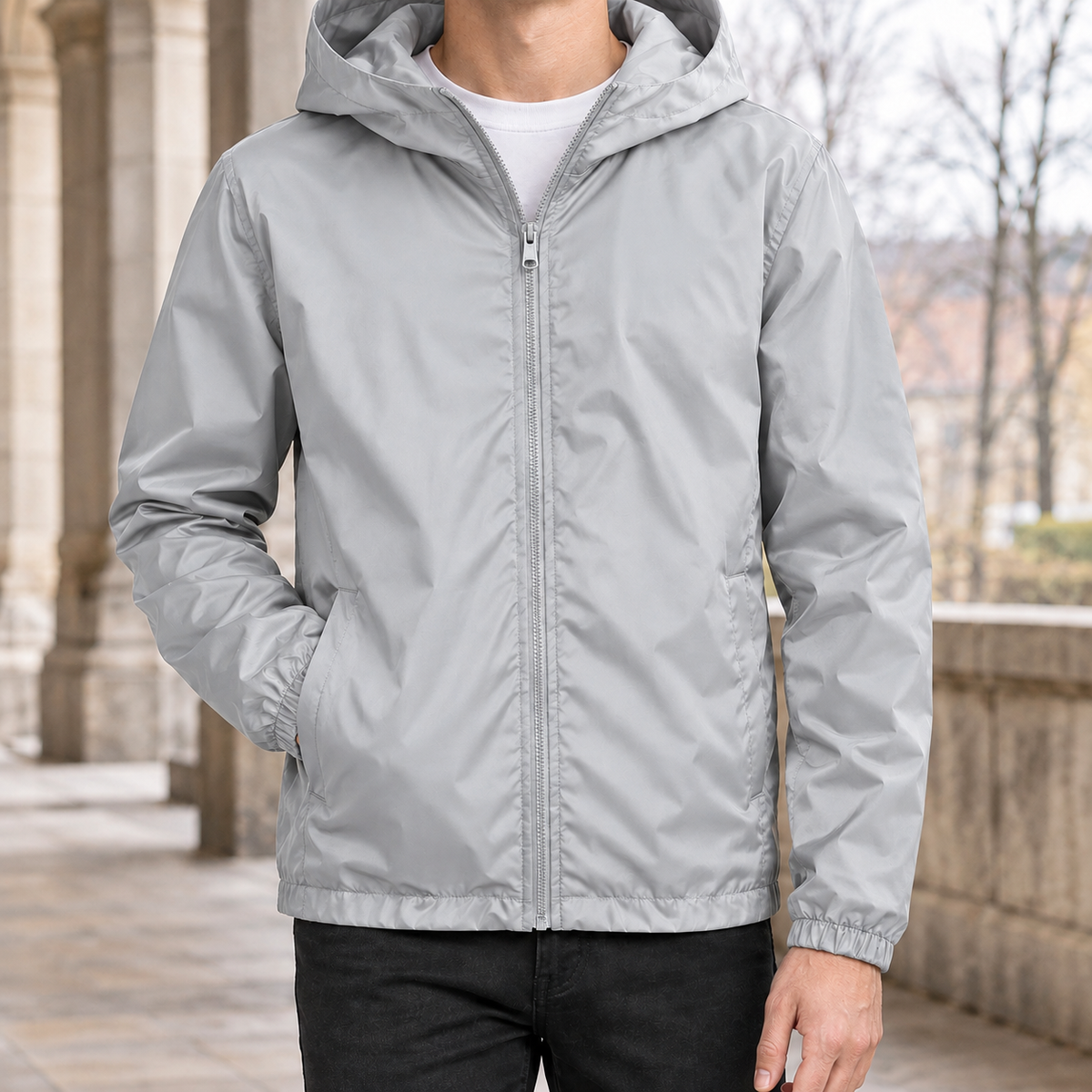 Jonas Hooded Jacket - Light Gray