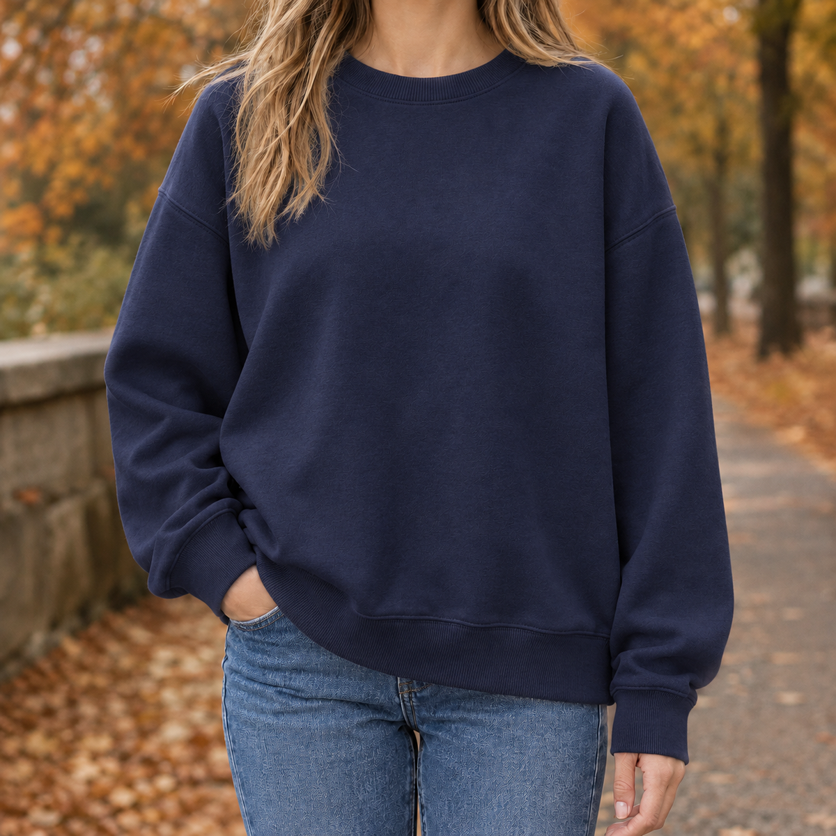 Philippa Relaxed Sweatshirt - Navy Blue