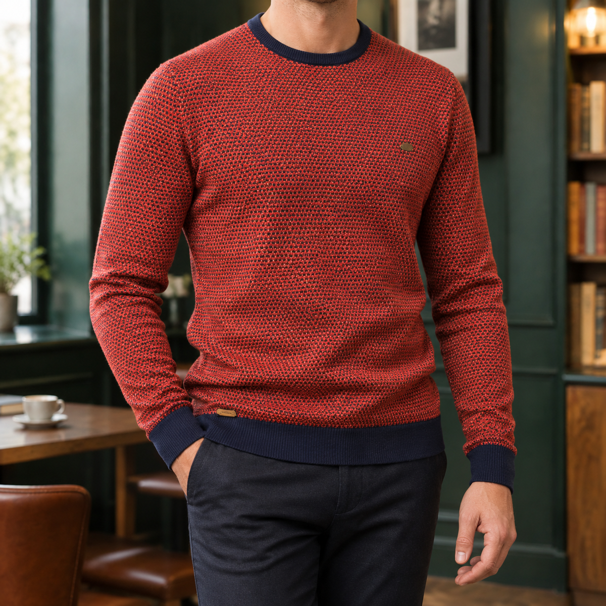 Oberon Textured Sweater - Orange