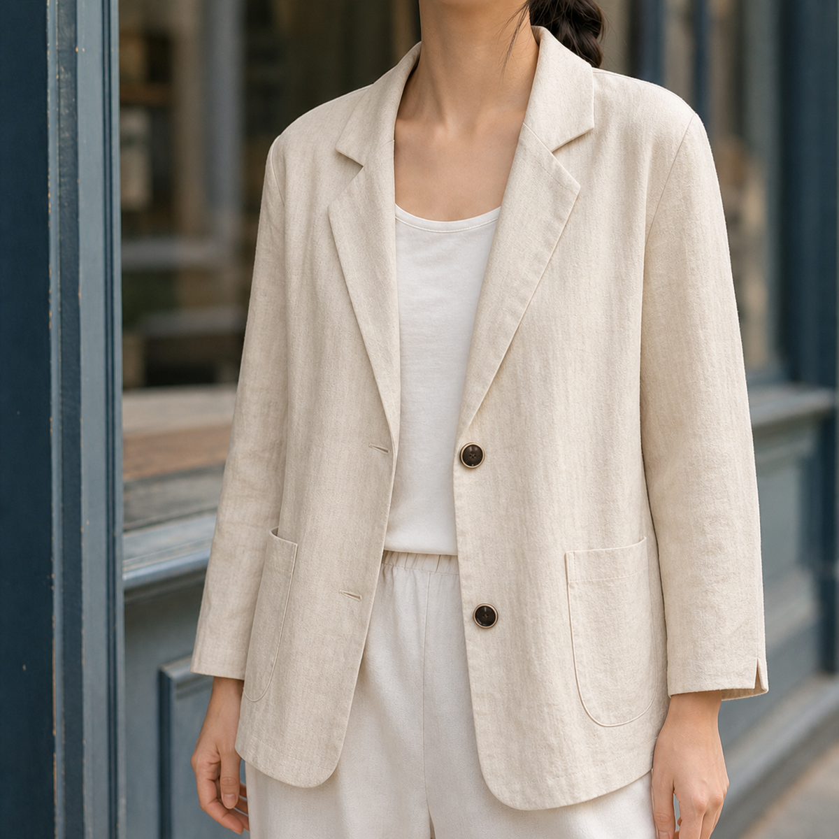 Vera Relaxed Blazer - Beige