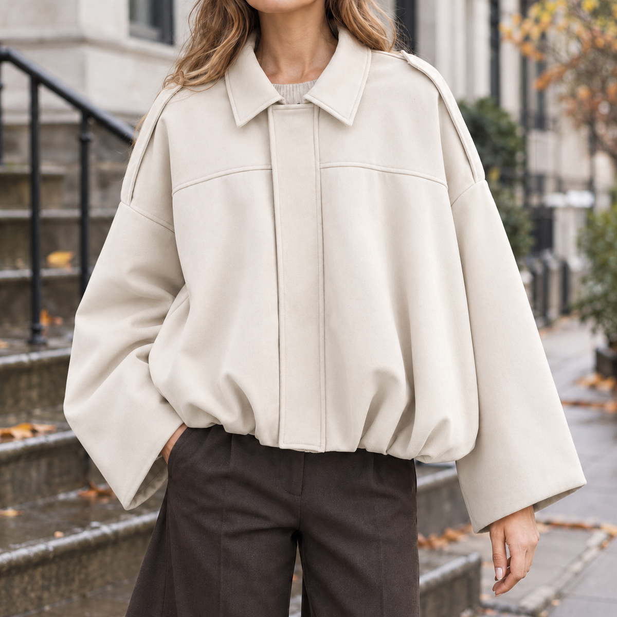 Rowena Suede Jacket - Off White