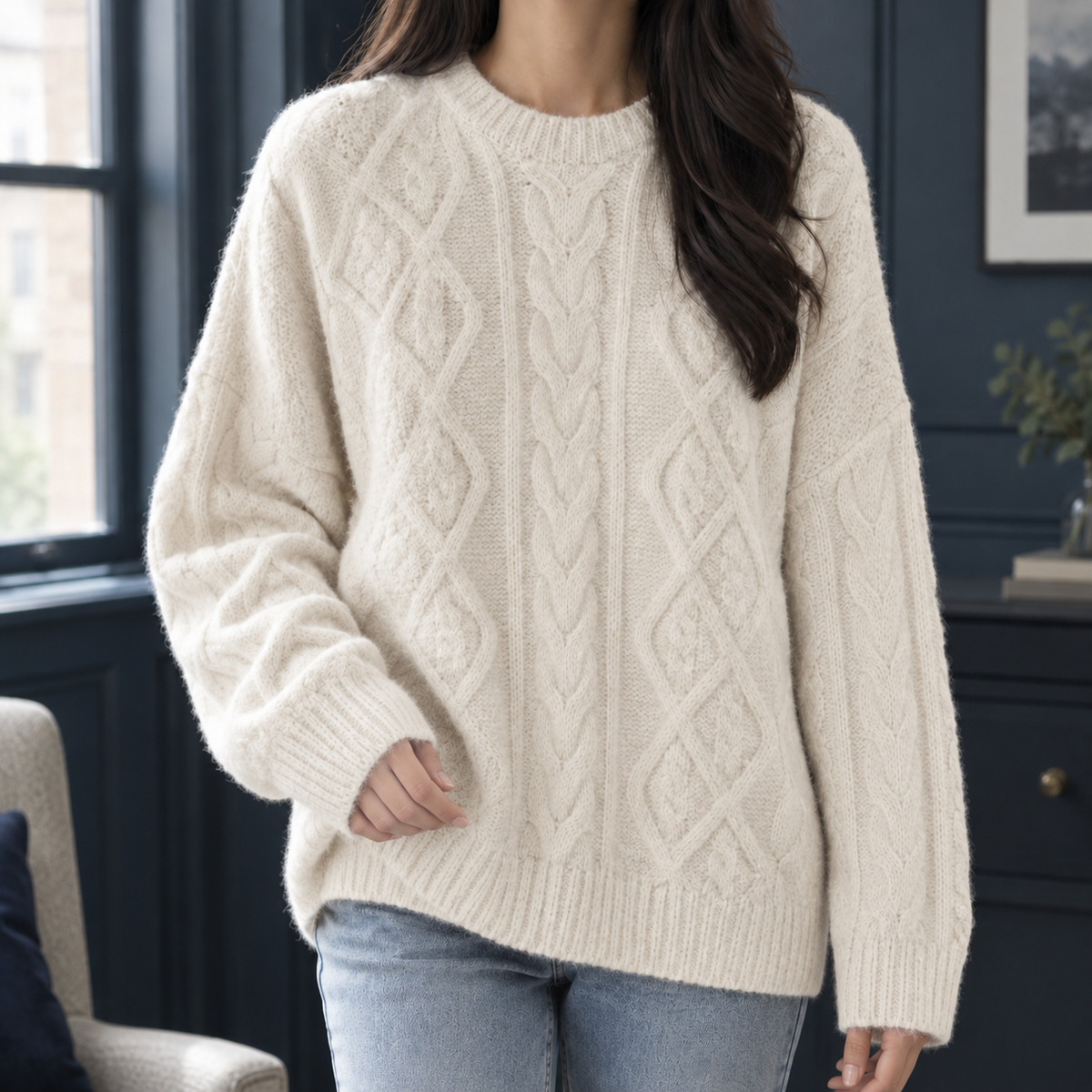 Allegra Cable Knit Sweater - Apricot