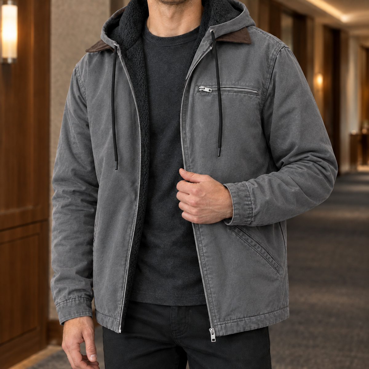 Lorcan Hooded Jacket - Gray