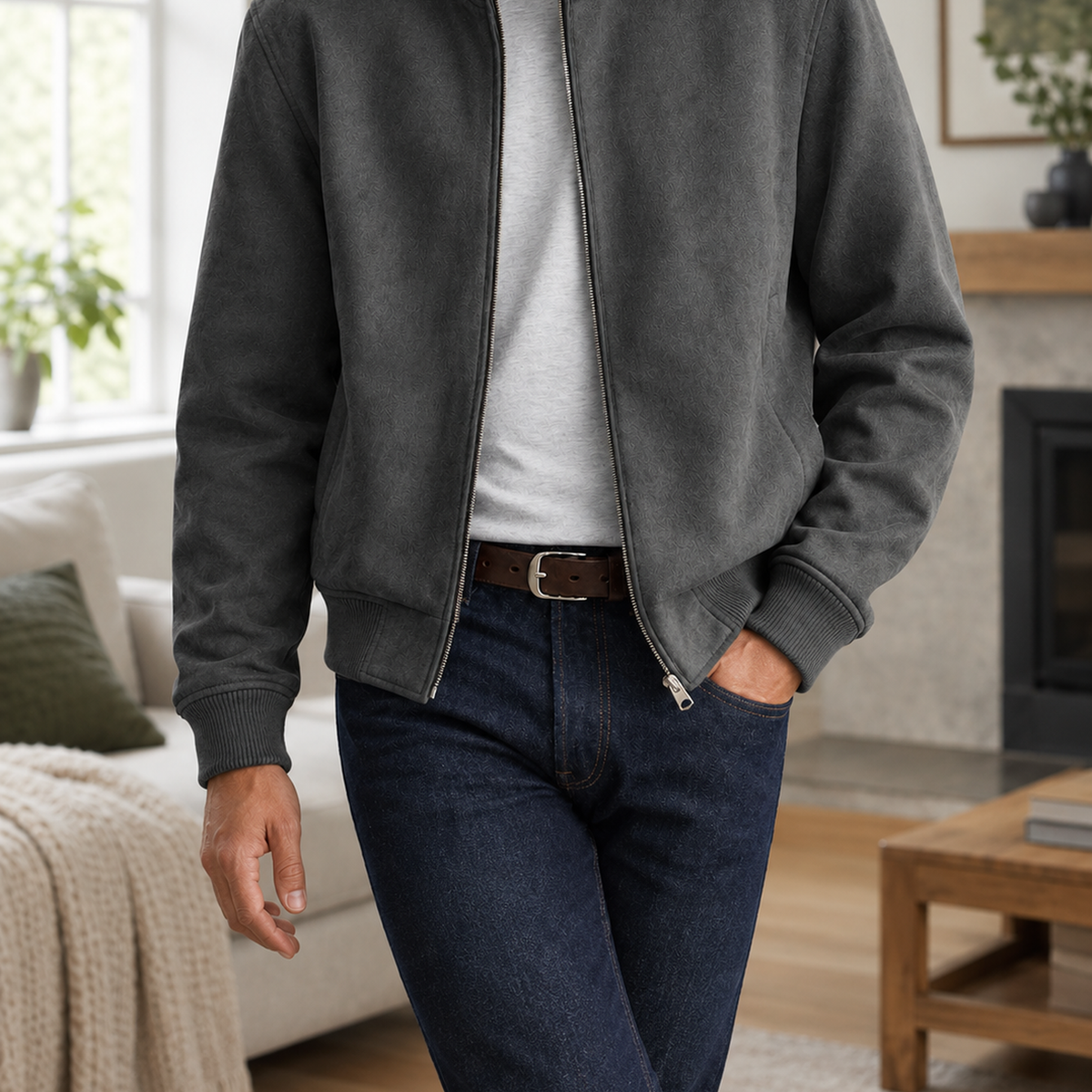 Erasmus Suede Jacket - Gray