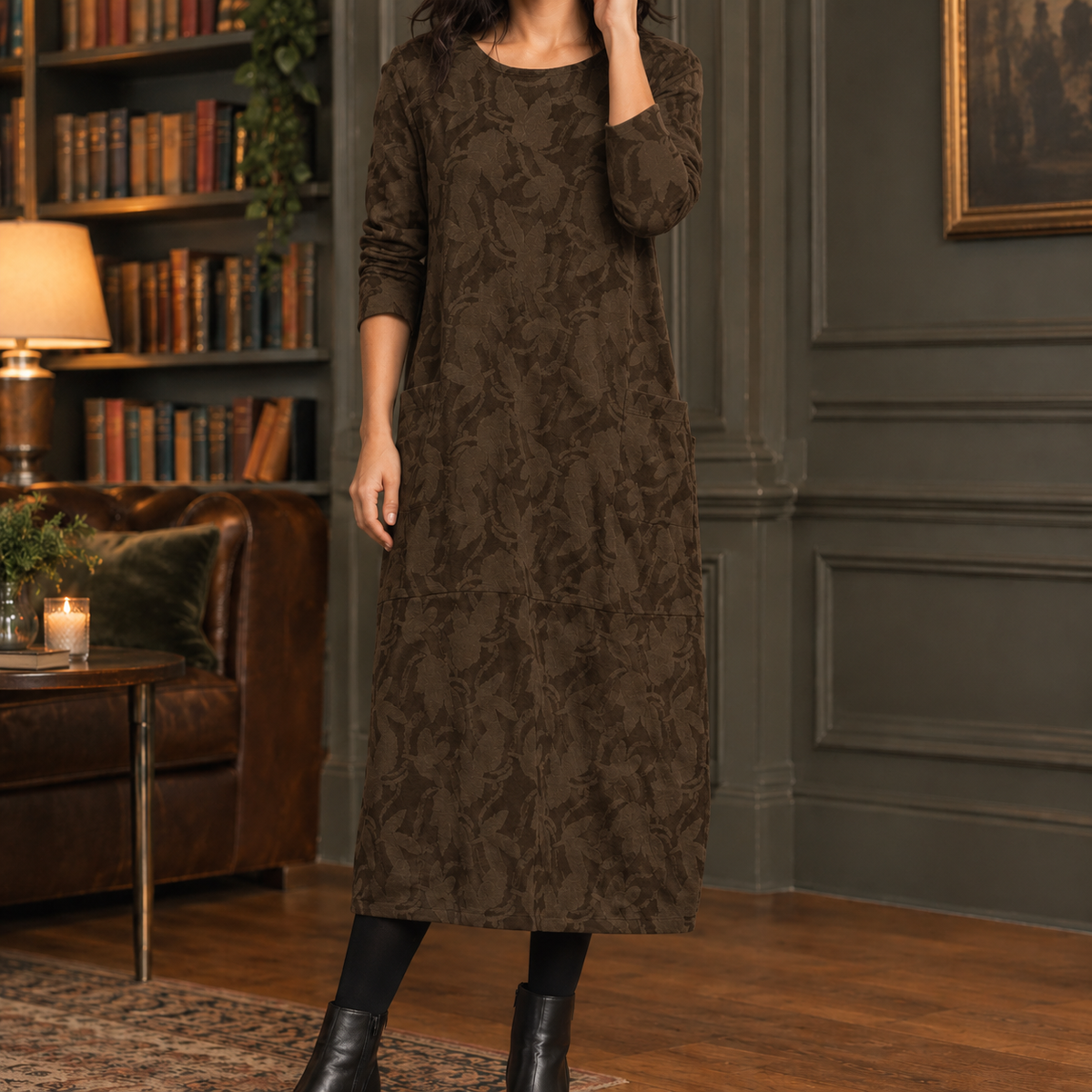 Morgan Cocoon Dress - Brown