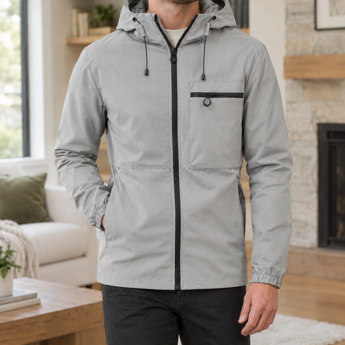 Bradley Hooded Jacket - Light Gray