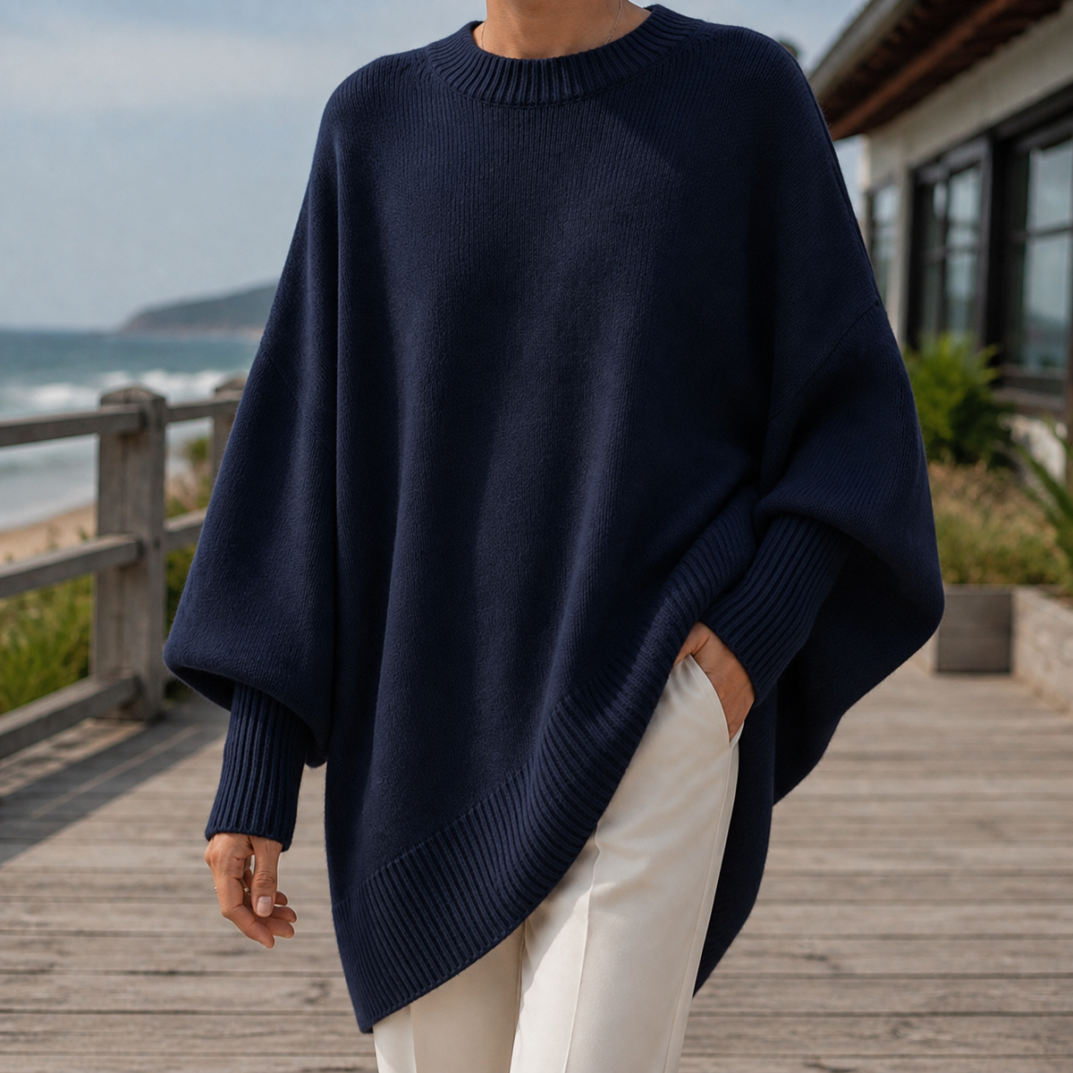 Matteo Oversized Sweater - Navy Blue