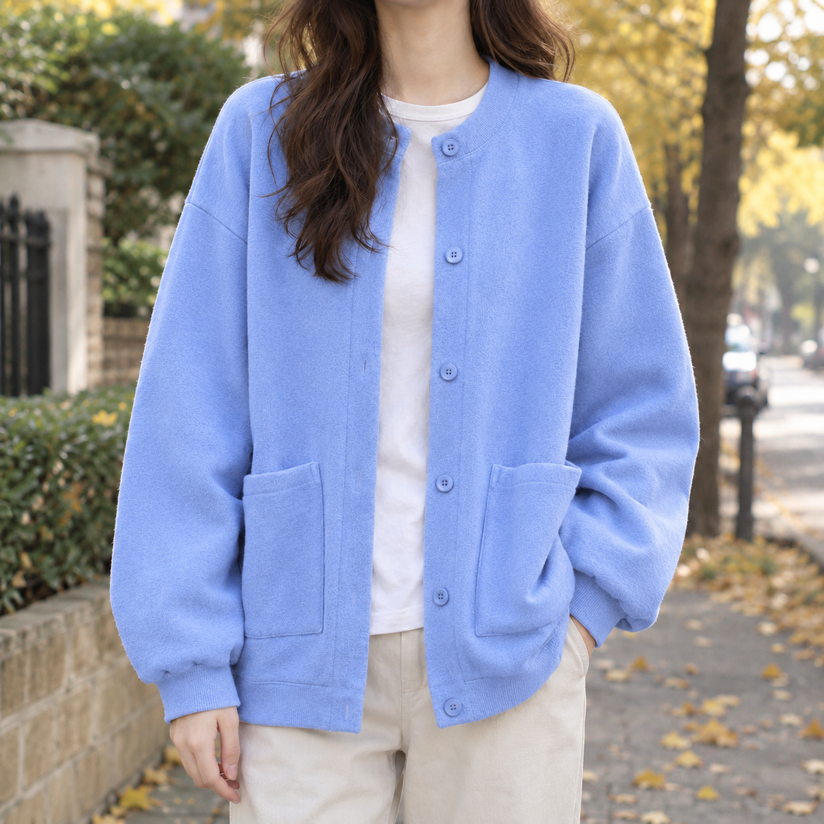 Adaline Relaxed Cardigan - Purple Blue
