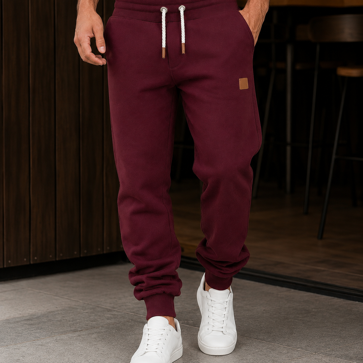 Henry Tapered Joggers - Burgundy