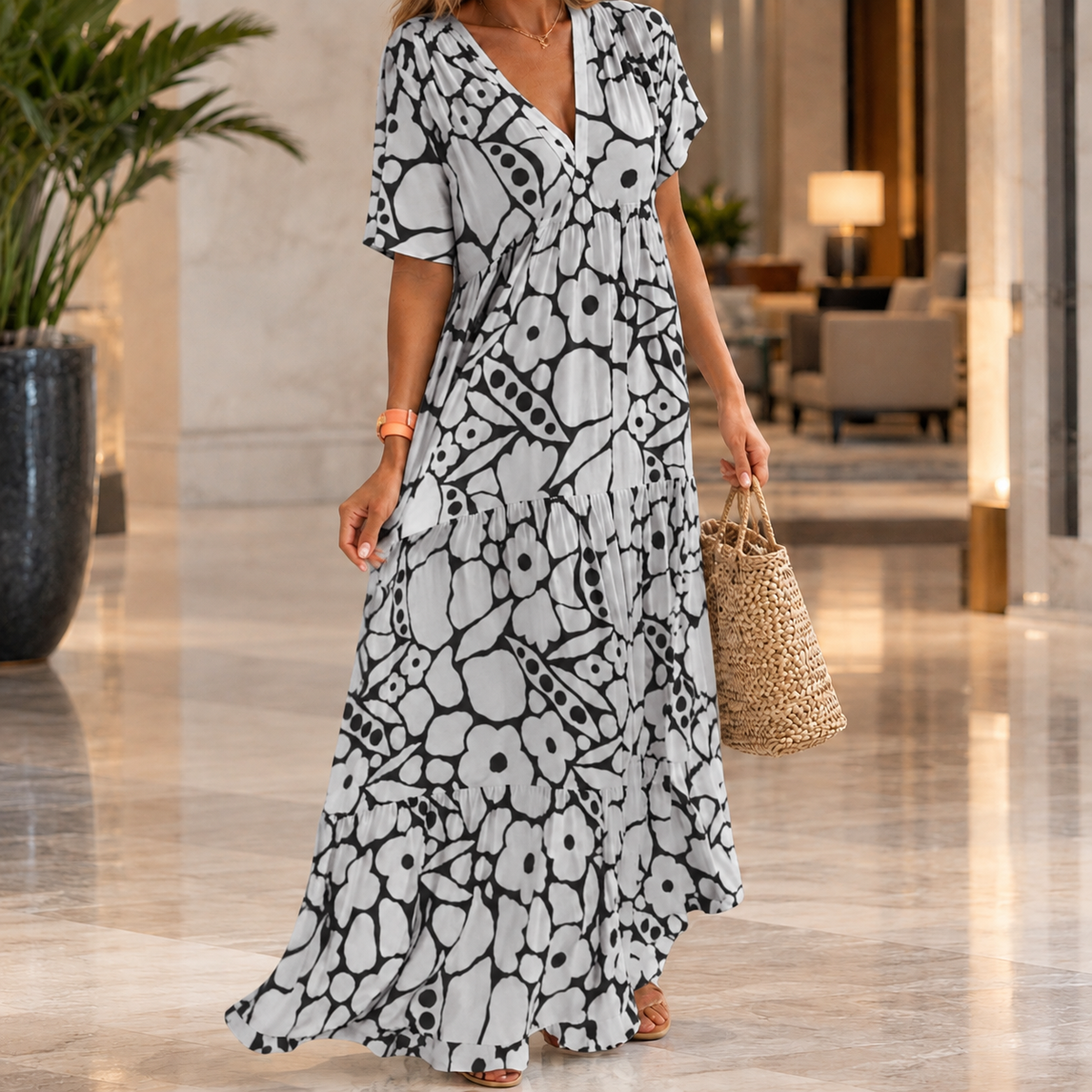 Penelope Empire Maxi Dress - Black