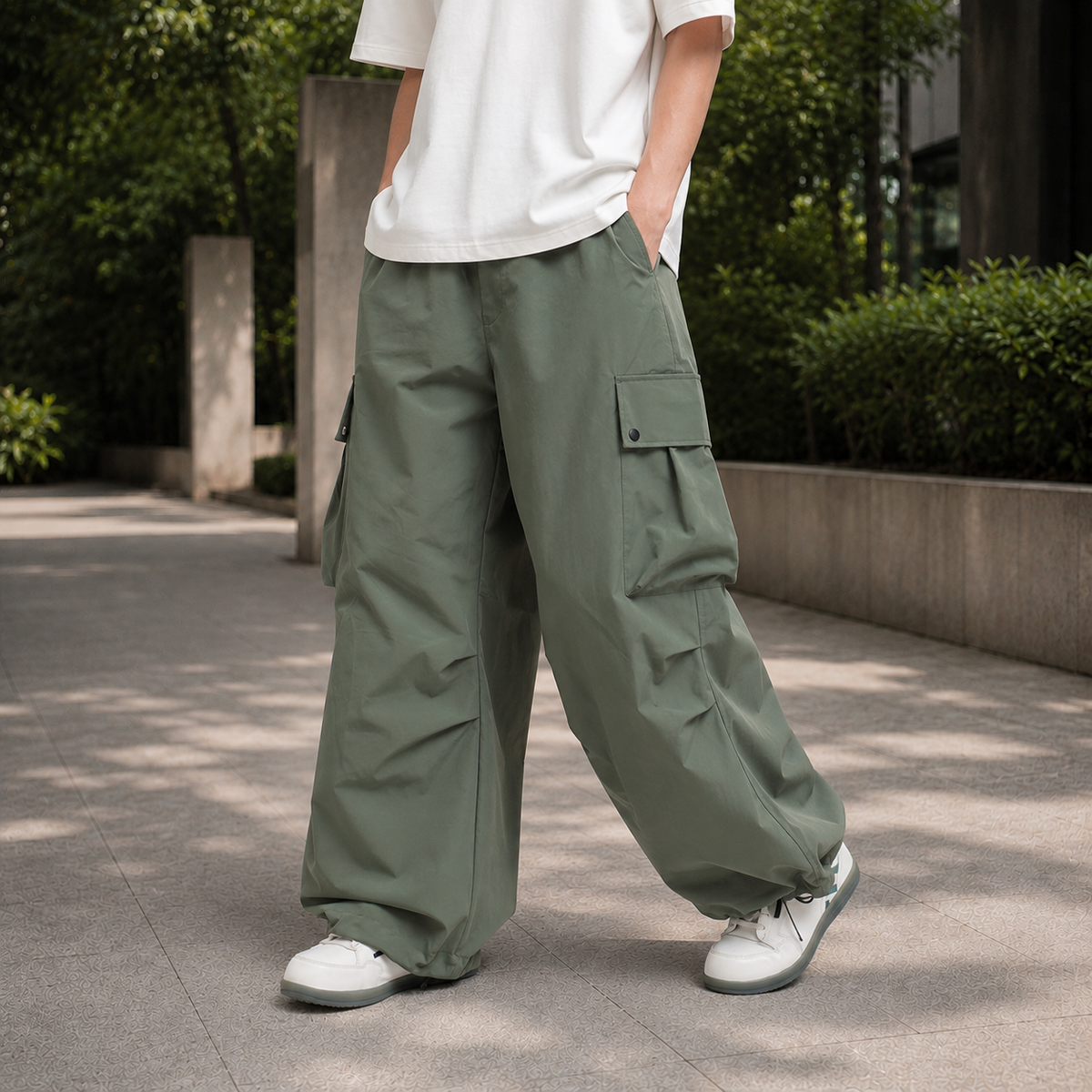 Callum Baggy Cargo Pants - Green