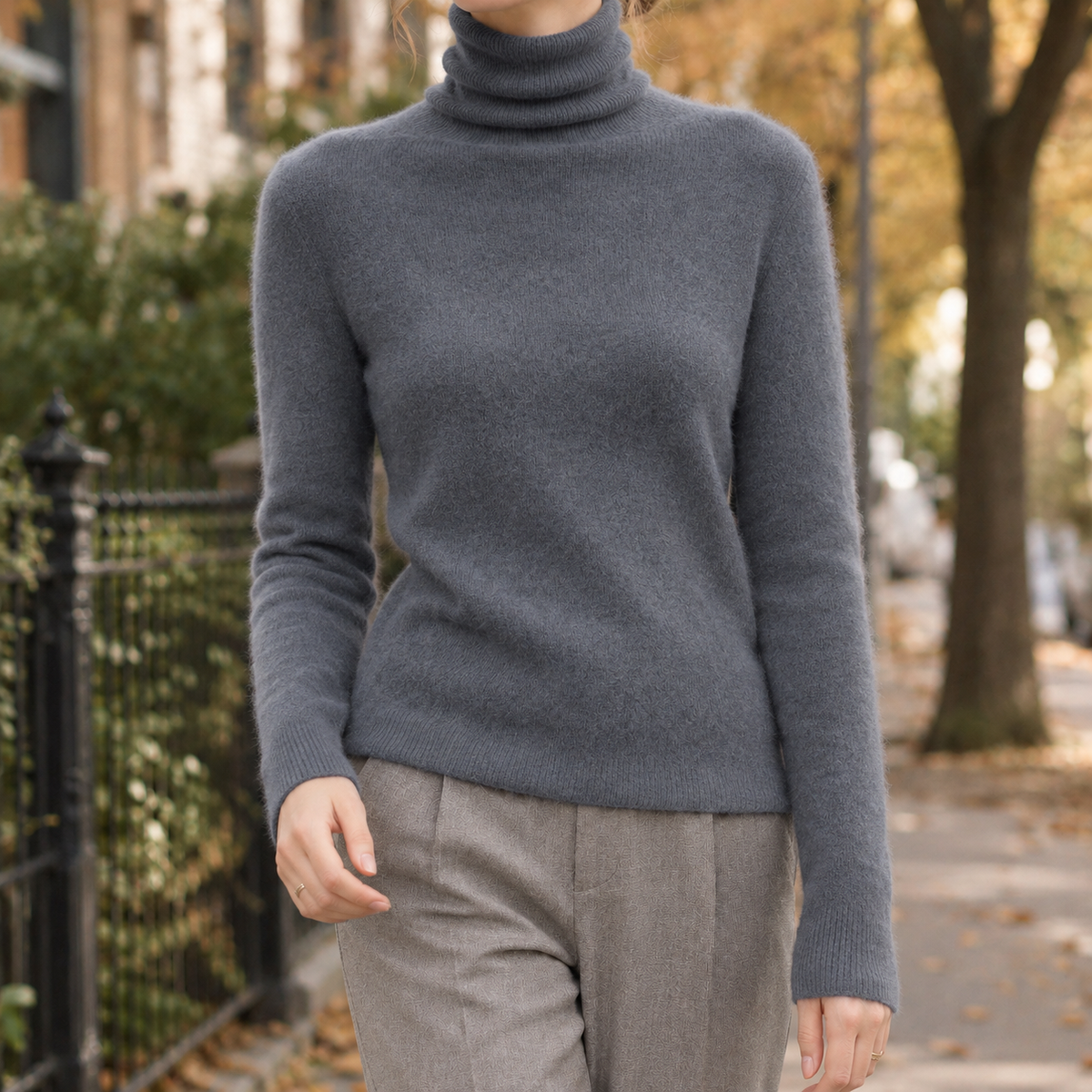 Alvina Turtleneck Sweater - Elephant Gray