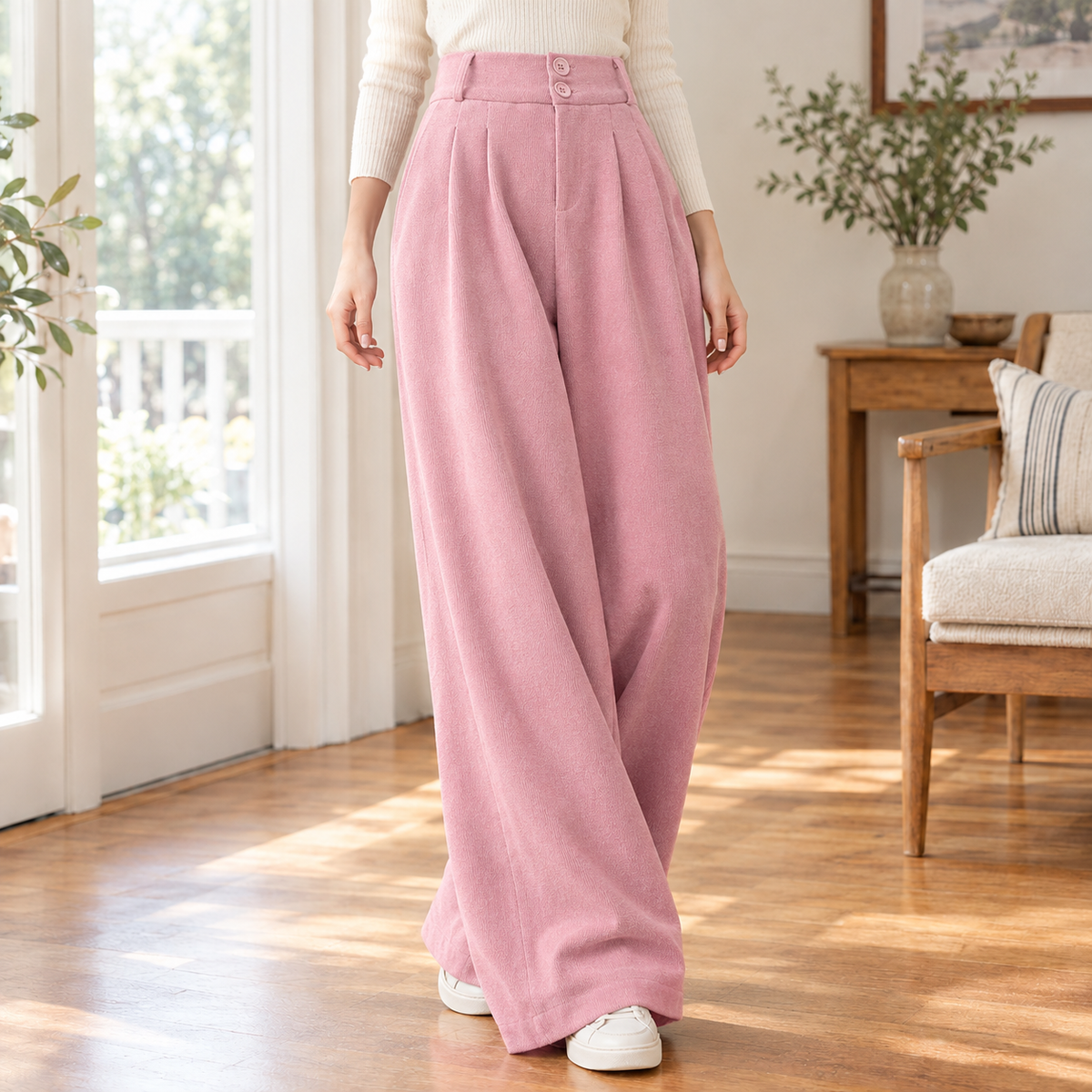 Christabel Wide Leg Pants - Pink