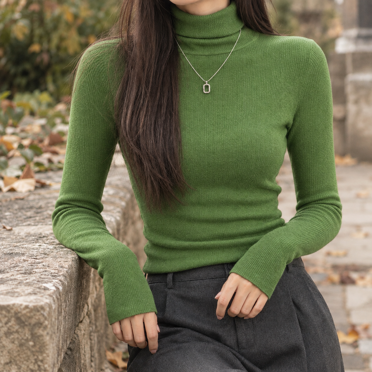 Olive Turtleneck Sweater - Green
