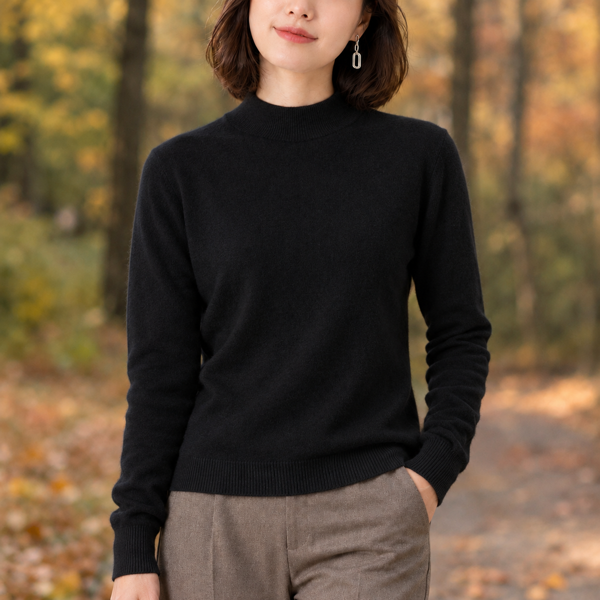 Pippa-Belle Mock Neck Sweater - Black