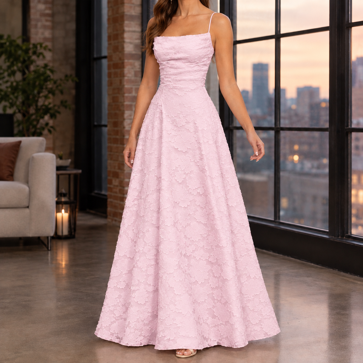 Nerissa-Jane Jacquard Maxi Dress - Pink