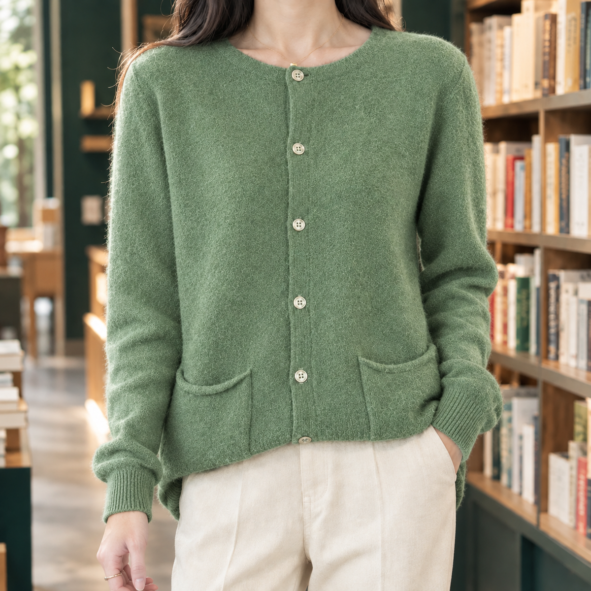 Autumn Pocket Cardigan - Turquoise Green