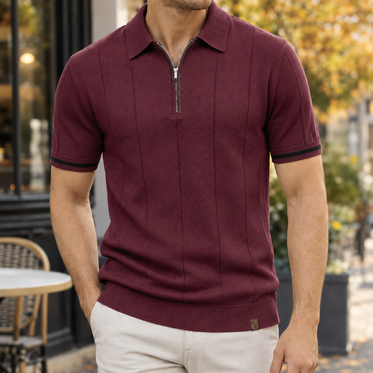 Jack Zip Polo - Wine Red