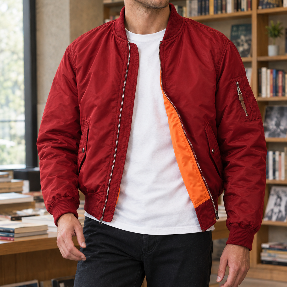 Oswin Flight Jacket - Red