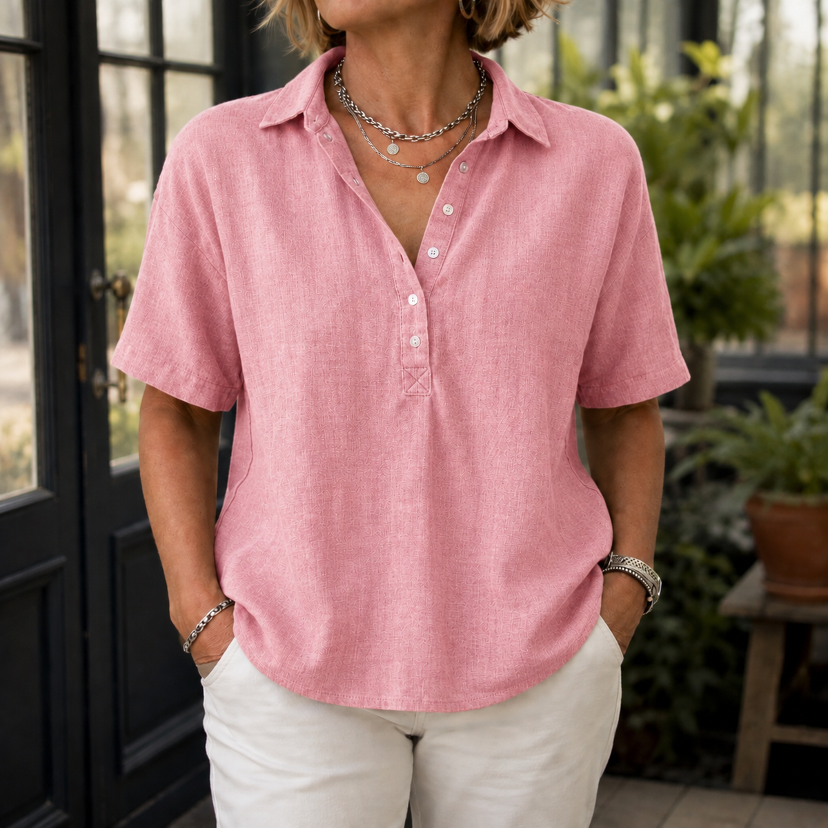 Darcy Relaxed Blouse - Pink