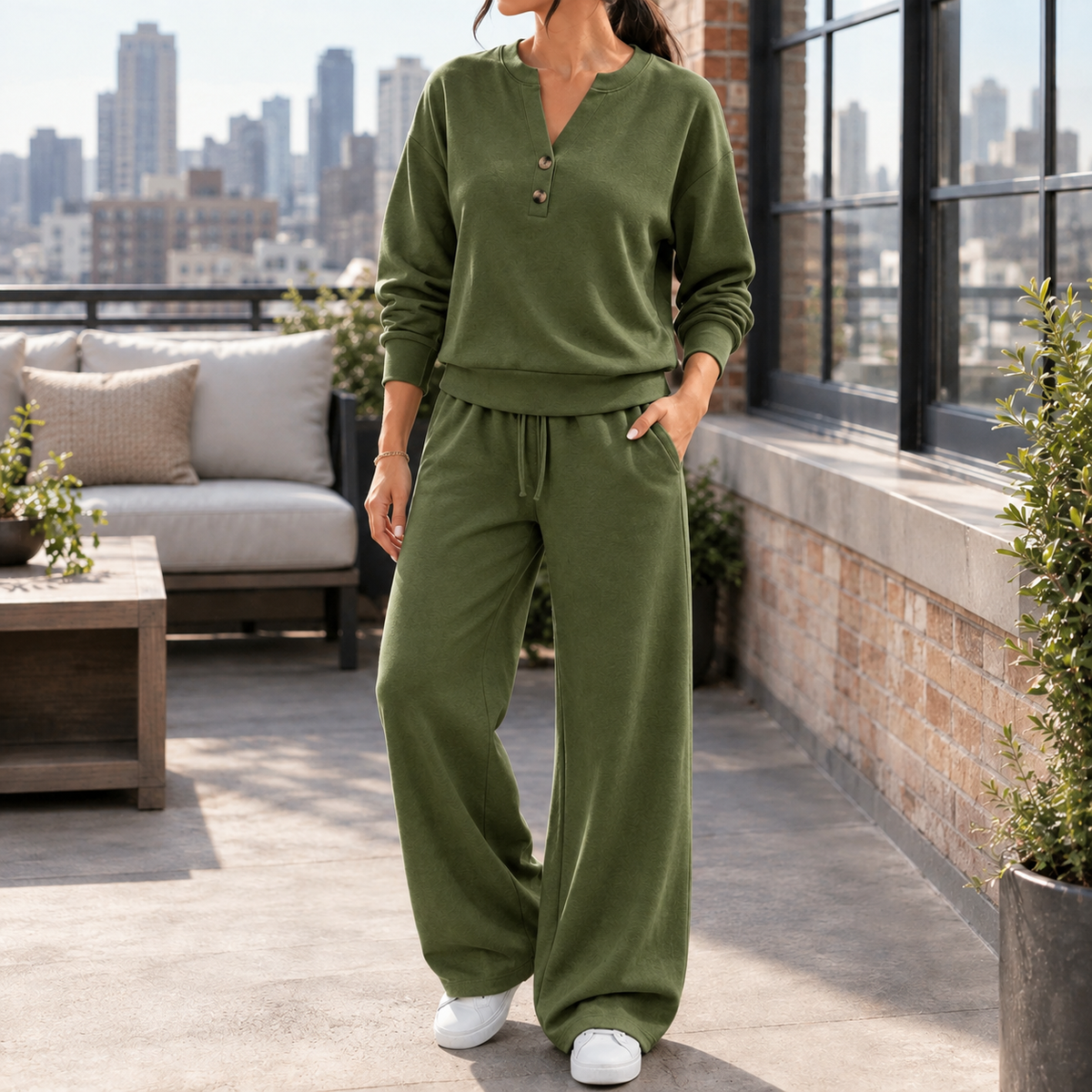 Lucinda Relaxed Set - Army Green
