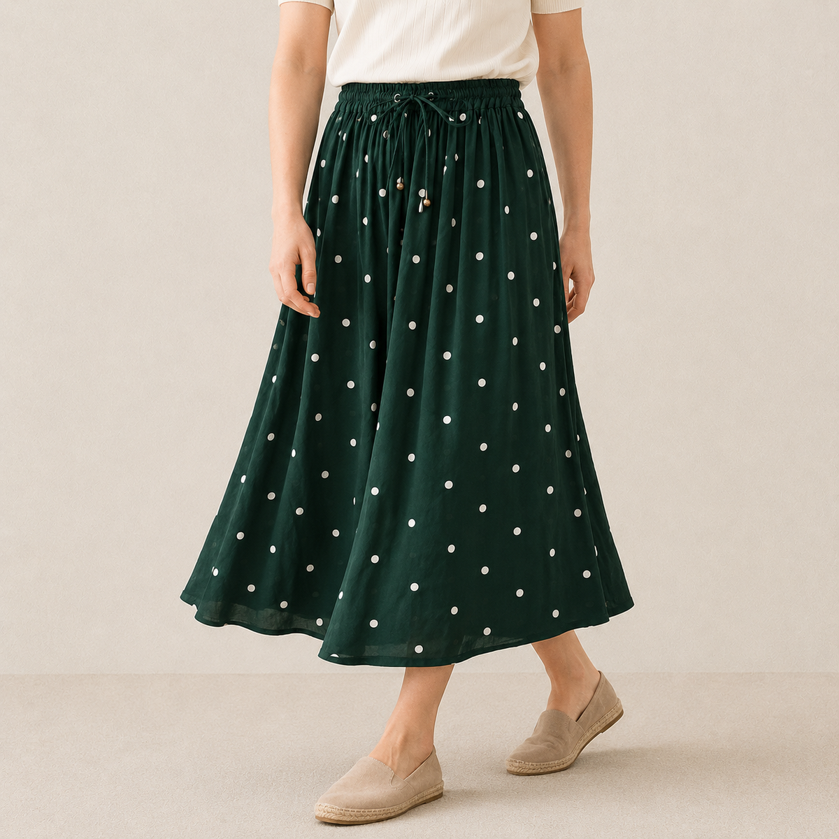 Romano A-Line Skirt - Green
