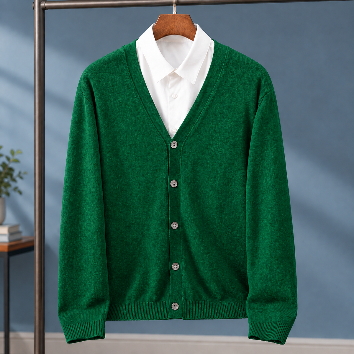 Victor V-Neck Cardigan - Emerald