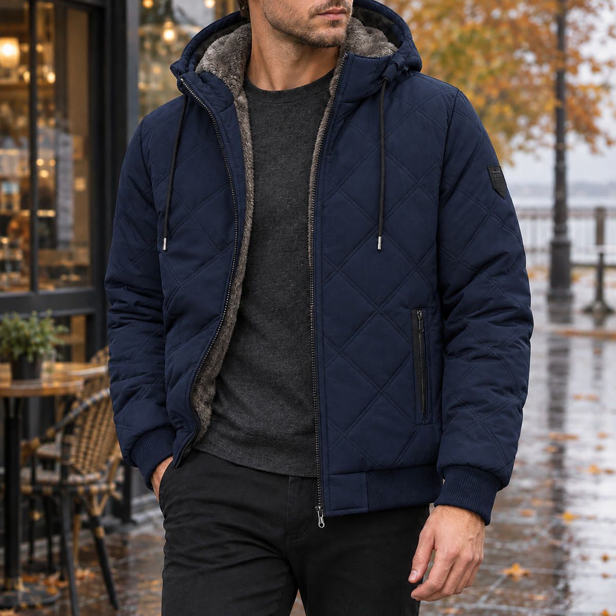 Jonah Quilted Jacket - Dark Blue