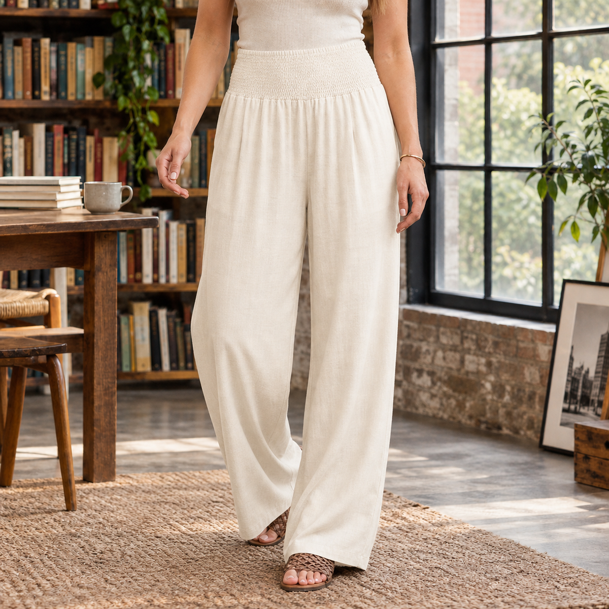 Manon Wide Leg Pants - Off White