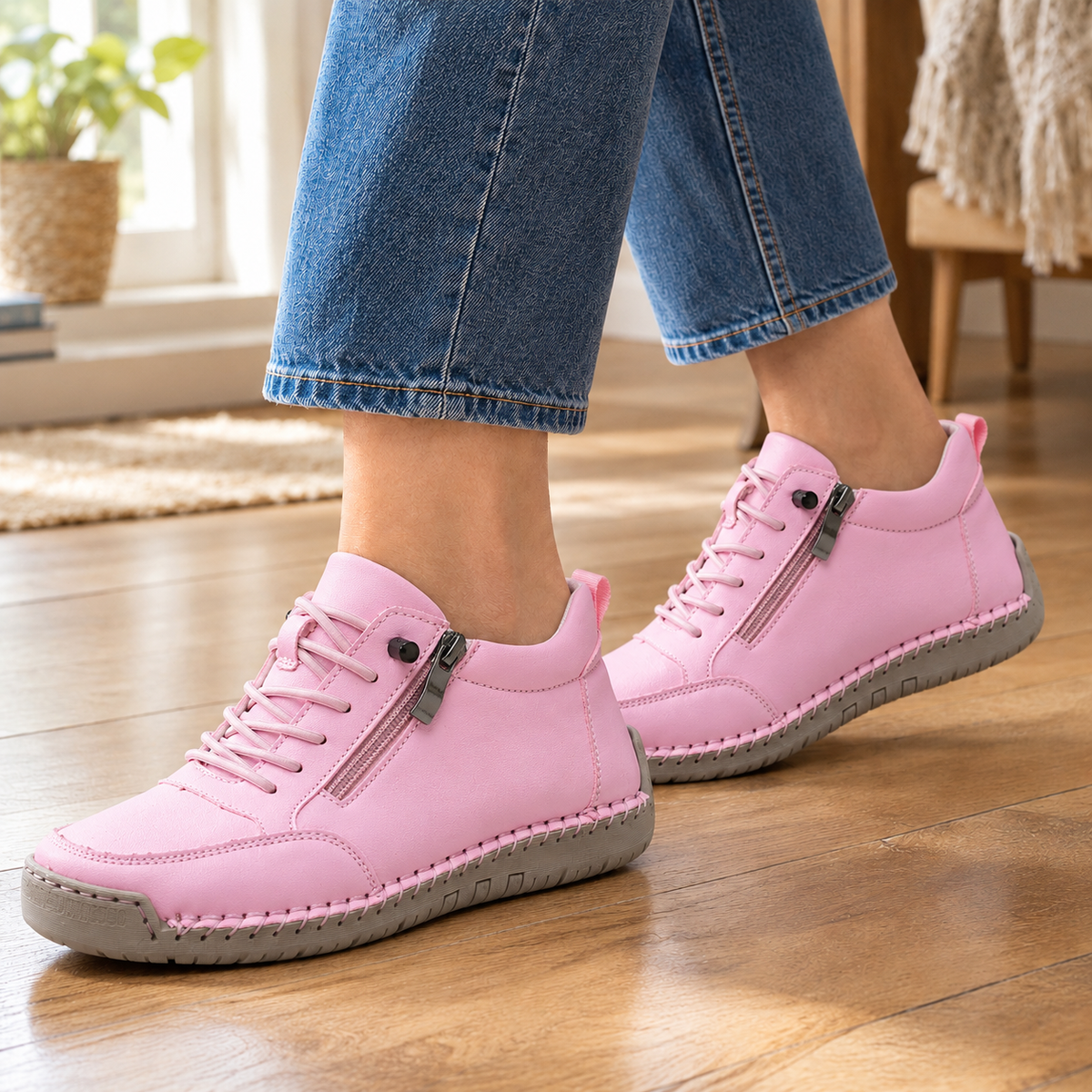Savelli Hand-Stitched Sneakers - Pink