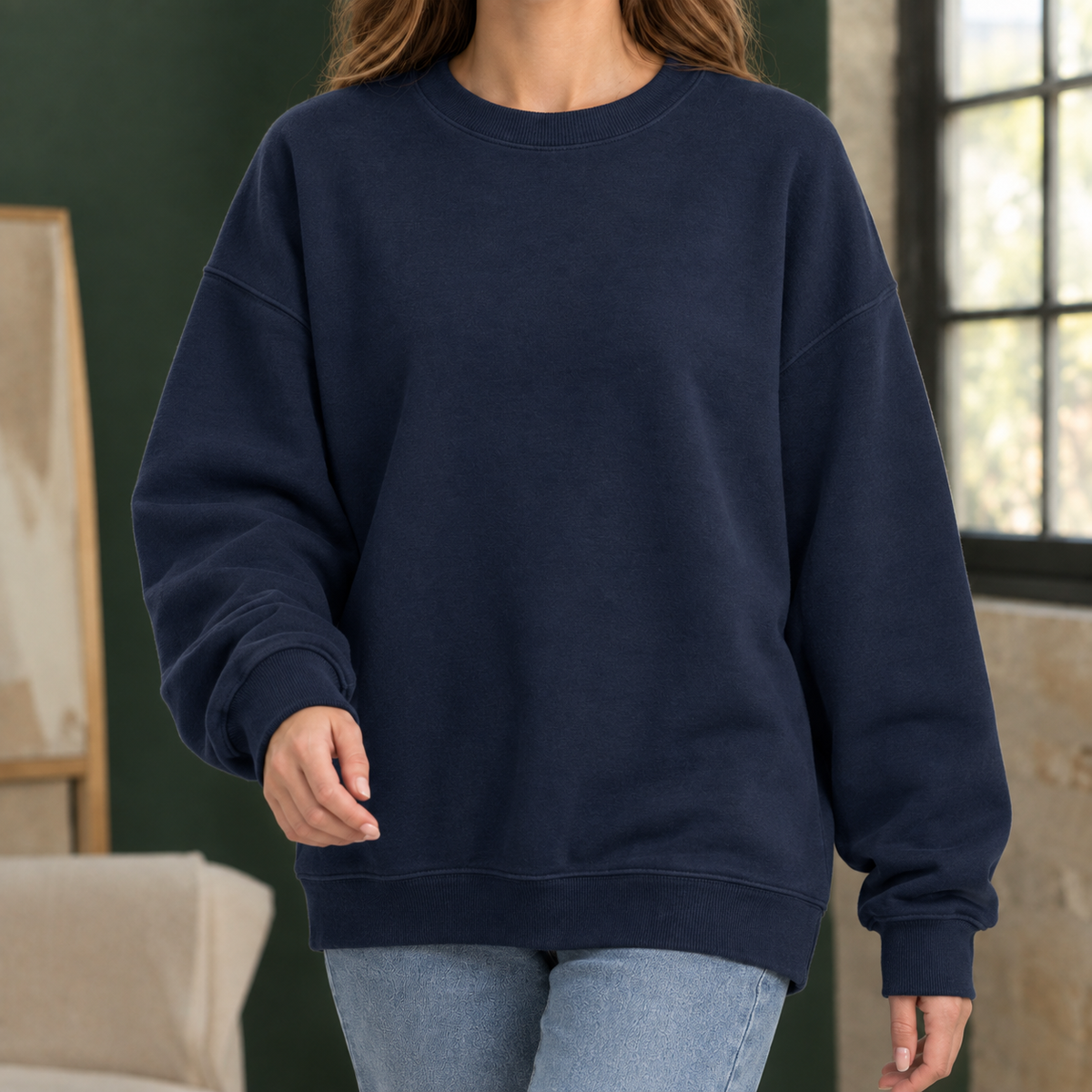 Catriona Crew Neck Sweater - Navy