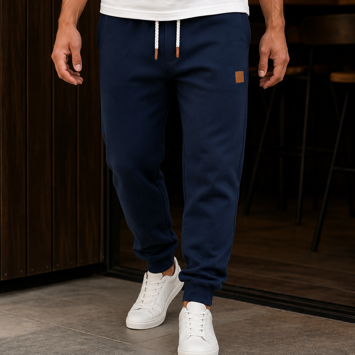 Henry Tapered Joggers - Navy Blue