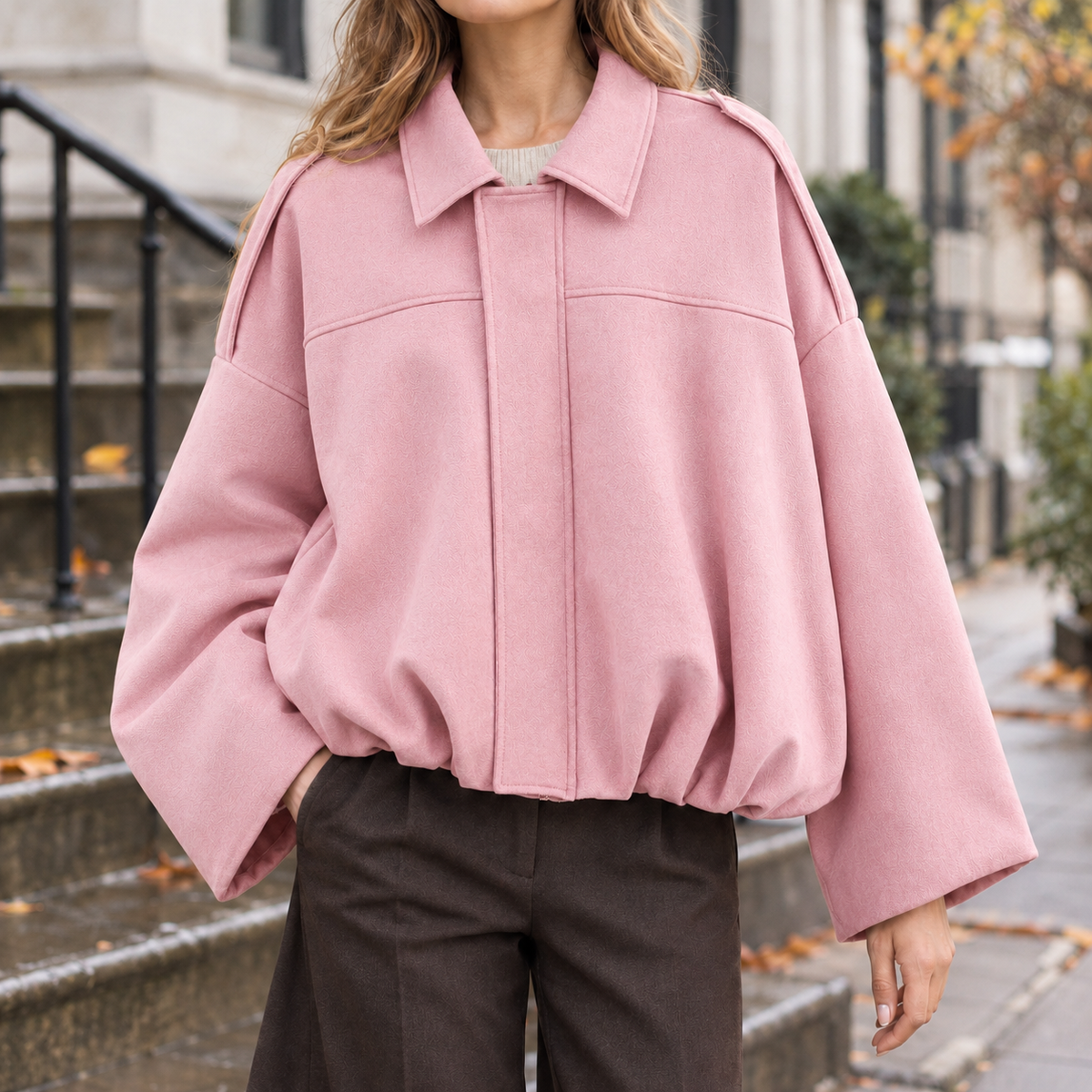 Rowena Suede Jacket - Pink