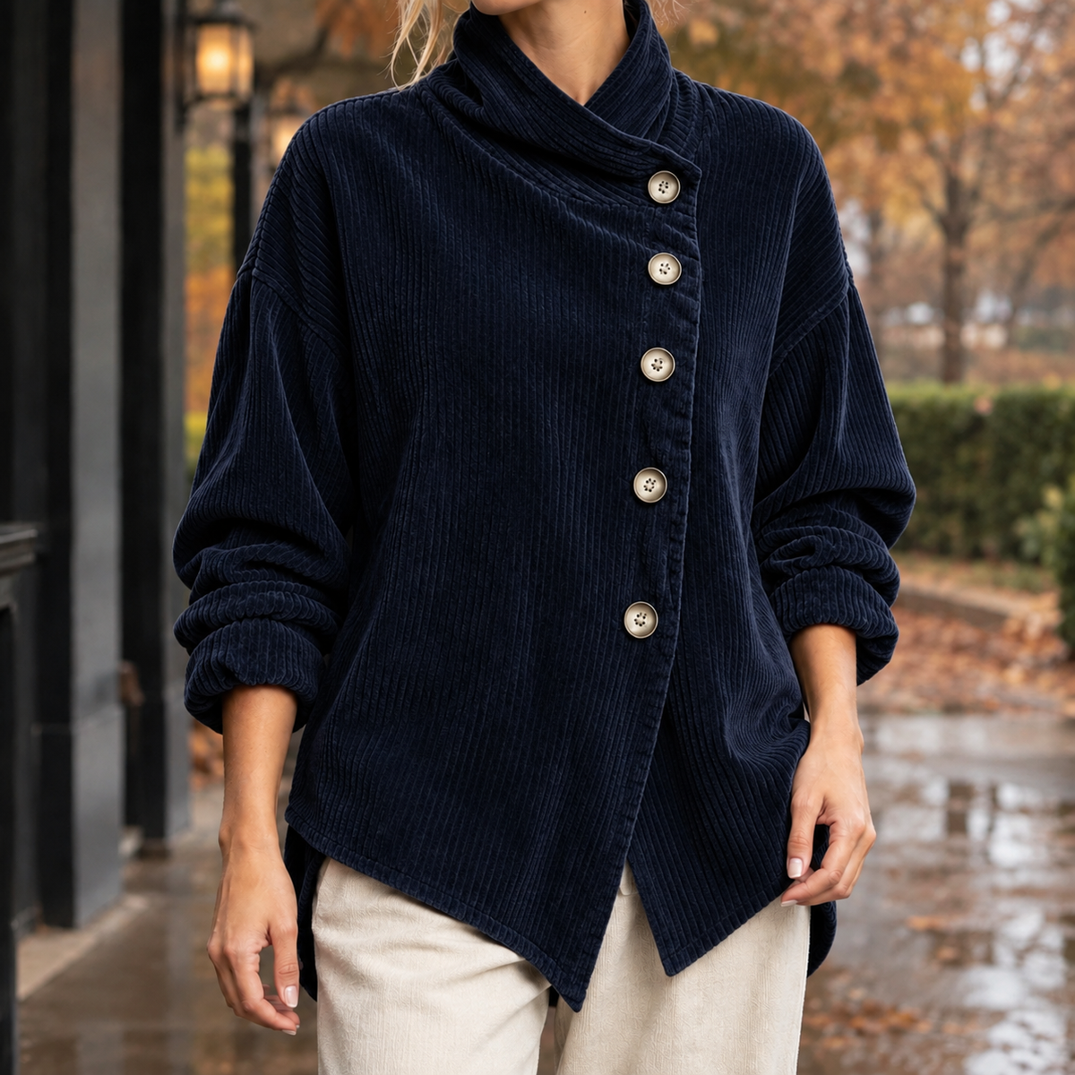 Constance Corduroy Jacket - Navy Blue